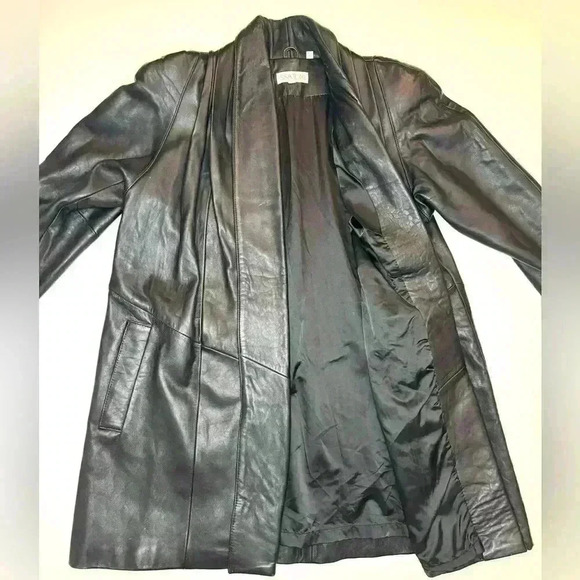 SSATORI Womens Open Front  Vintage Leather Jacket Size Large - Picture 8 of 10